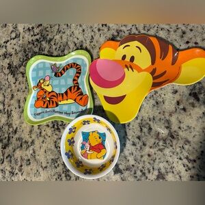 Vintage Winnie the Pooh and Tigger Plate and Bowl